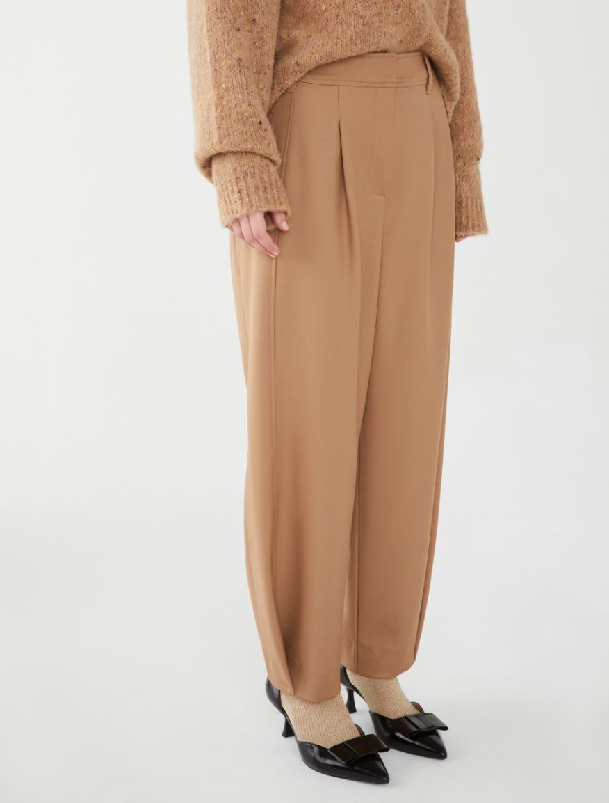 Flowing trousers - CAMEL - 4 - iBlues