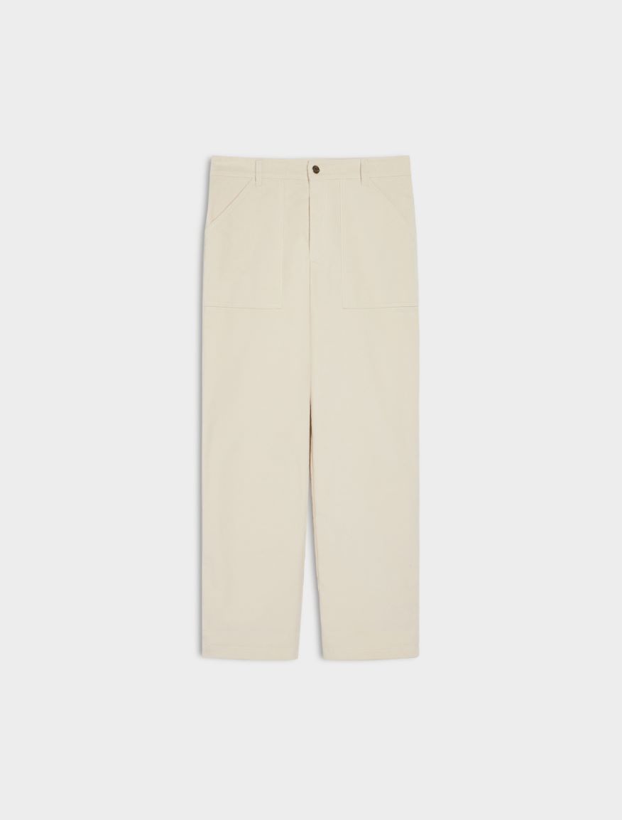 Velvet trousers - IVORY - 5 - iBlues