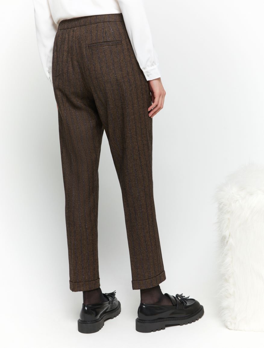 Semi-fitted trousers - DARK BROWN - 2 - iBlues