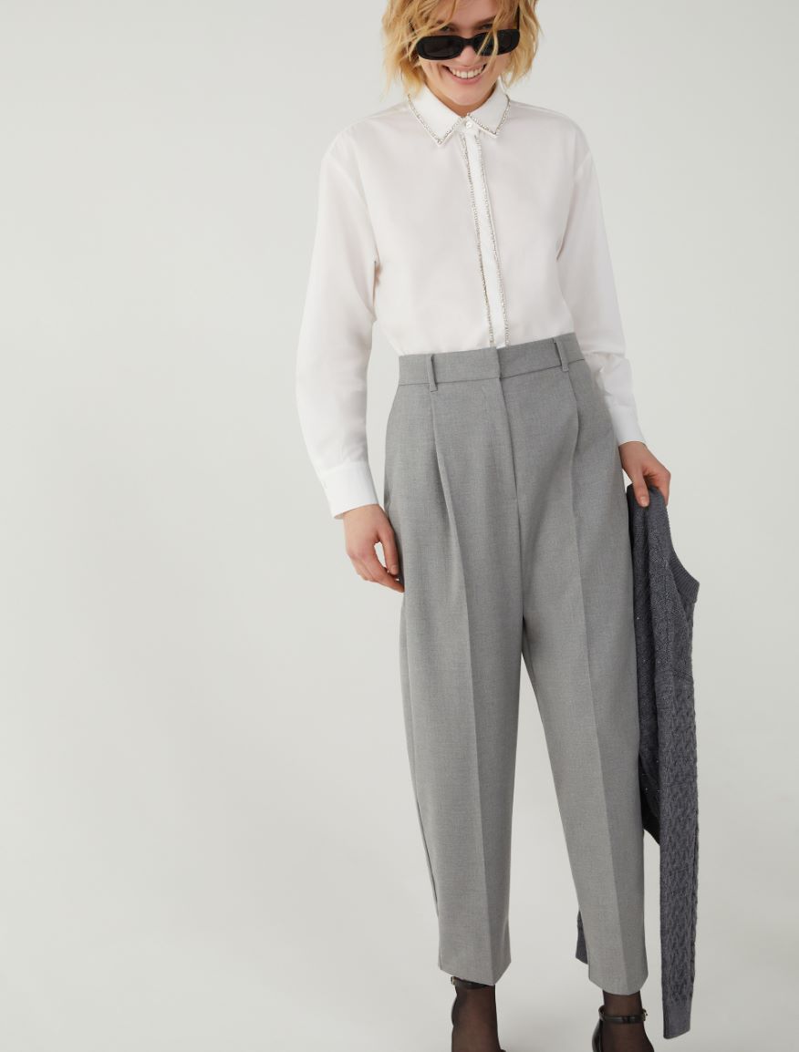 Relaxed-fit trousers - MELANGE GREY - iBlues