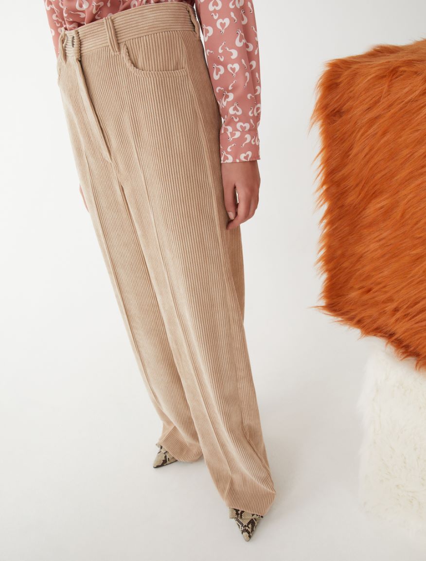 Wide-leg trousers - CAMEL - 3 - iBlues