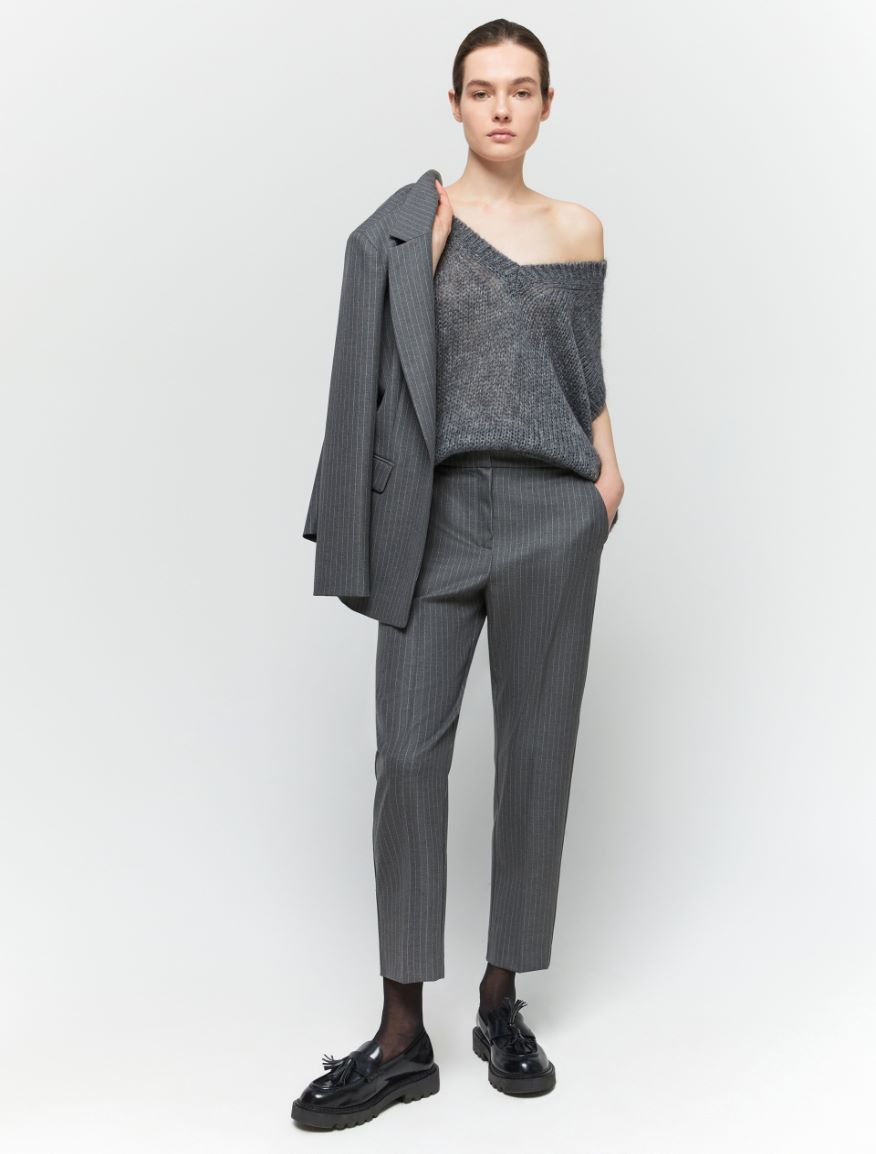 Semi-fitted trousers - DARK GREY - 4 - iBlues