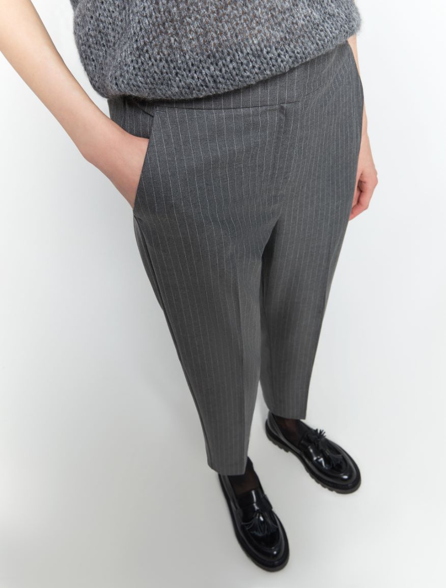 Semi-fitted trousers - DARK GREY - iBlues