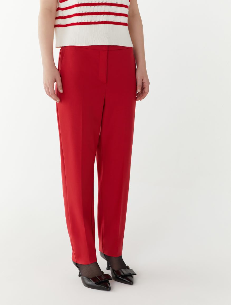 Semi-fitted trousers - RED - 3 - iBlues