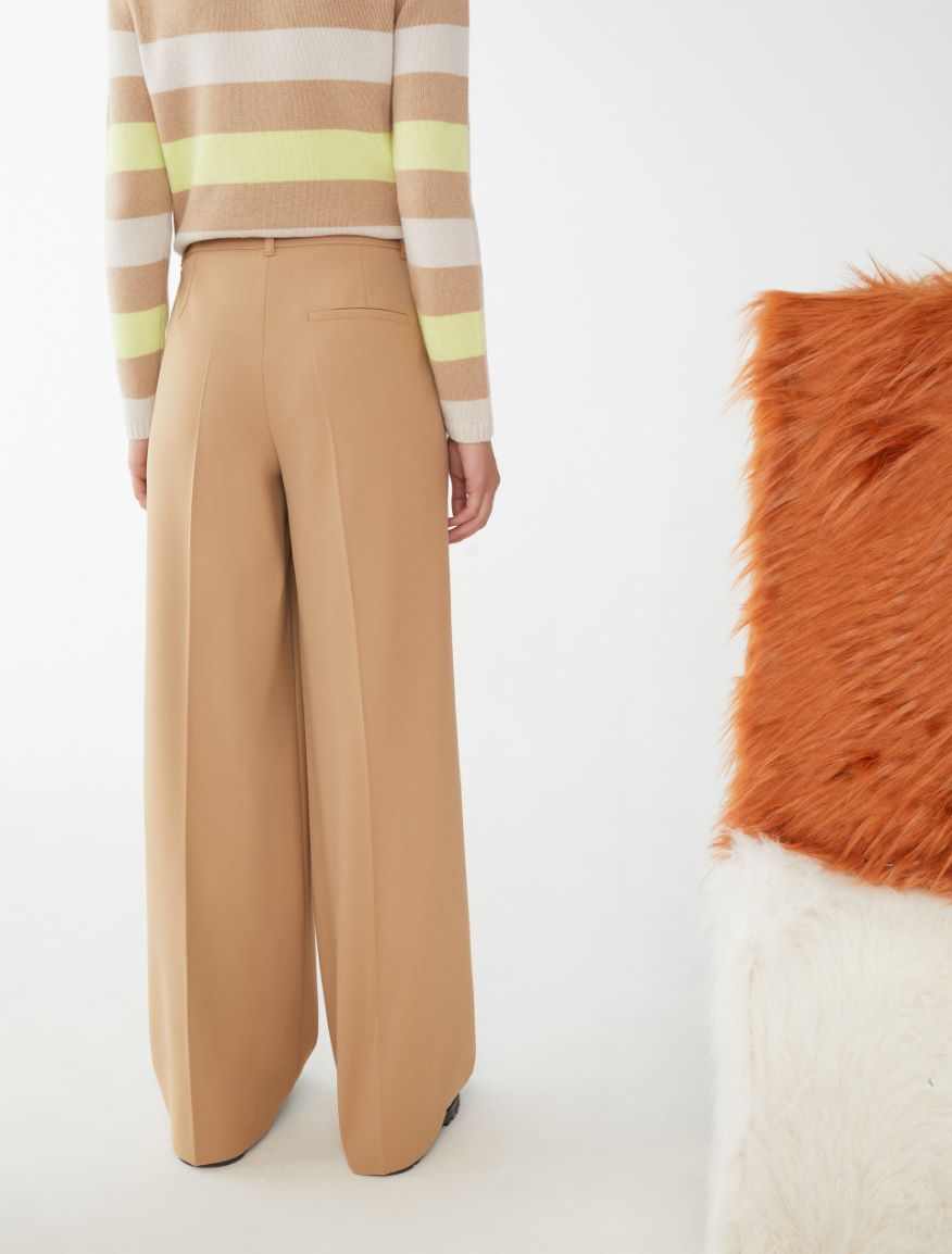 Wide-leg trousers - CAMEL - 2 - iBlues