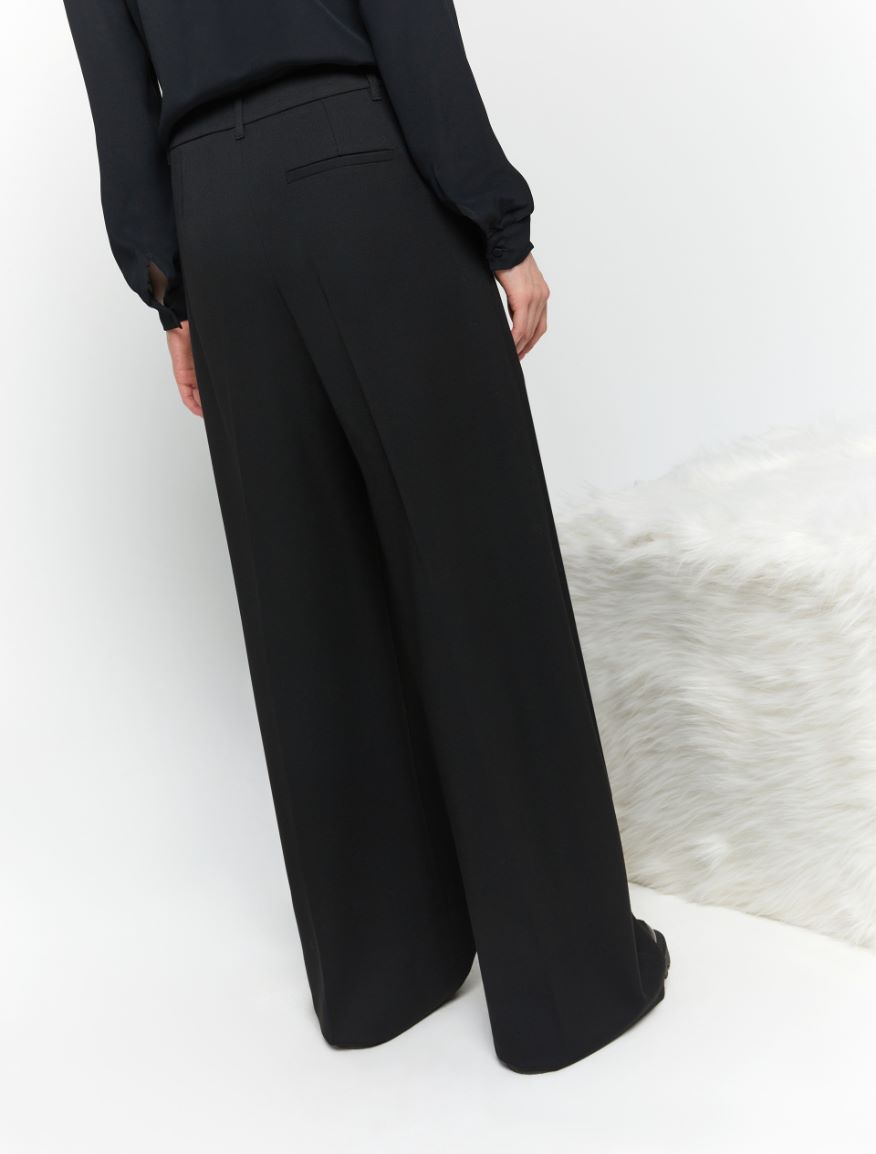 Wide-leg trousers - BLACK - 2 - iBlues