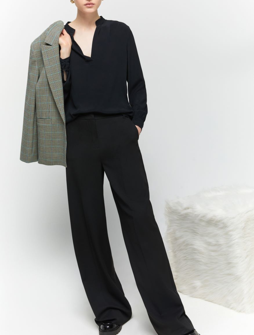 Wide-leg trousers - BLACK - 4 - iBlues