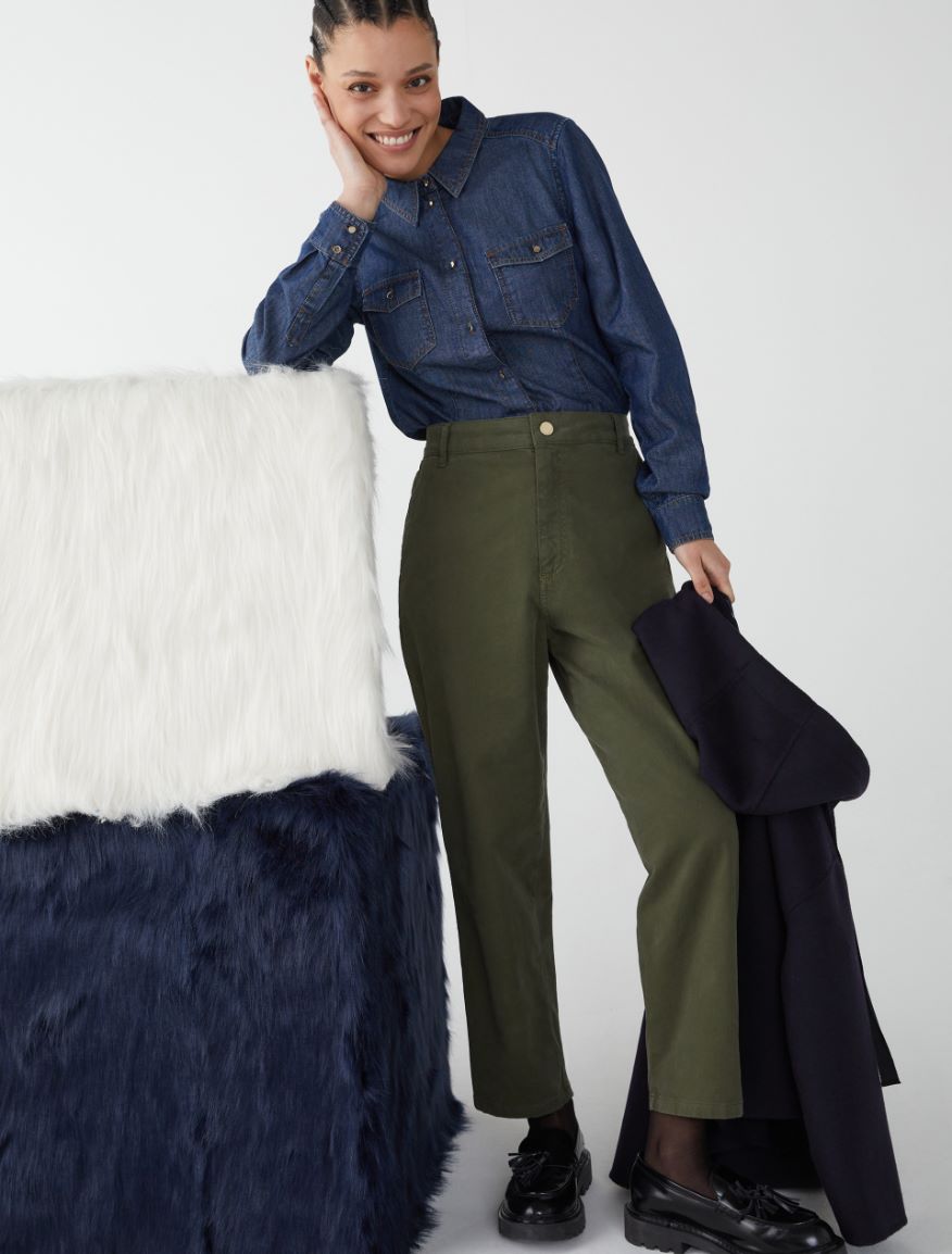 Relaxed-fit trousers - KAKI - iBlues