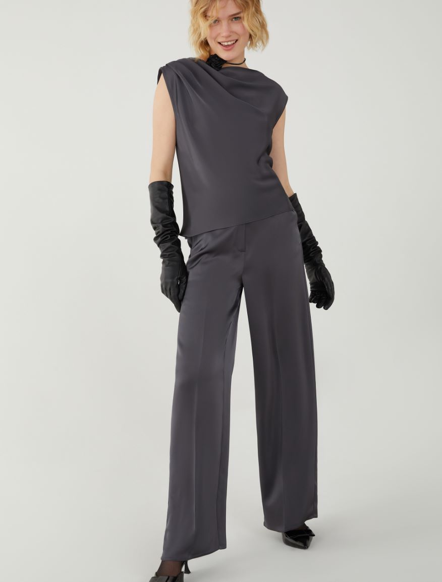 Wide-leg trousers - IRON - iBlues