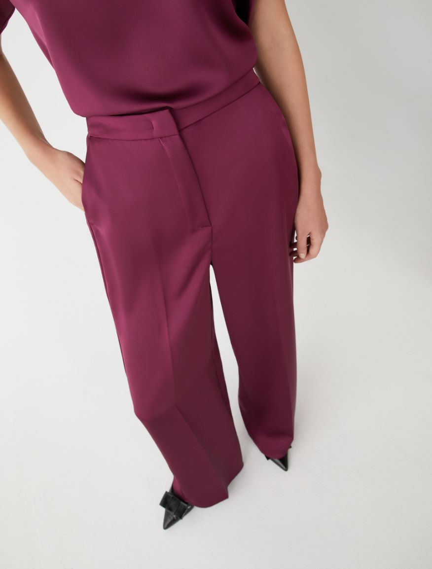 Wide-leg trousers - BORDEAUX - 3 - iBlues