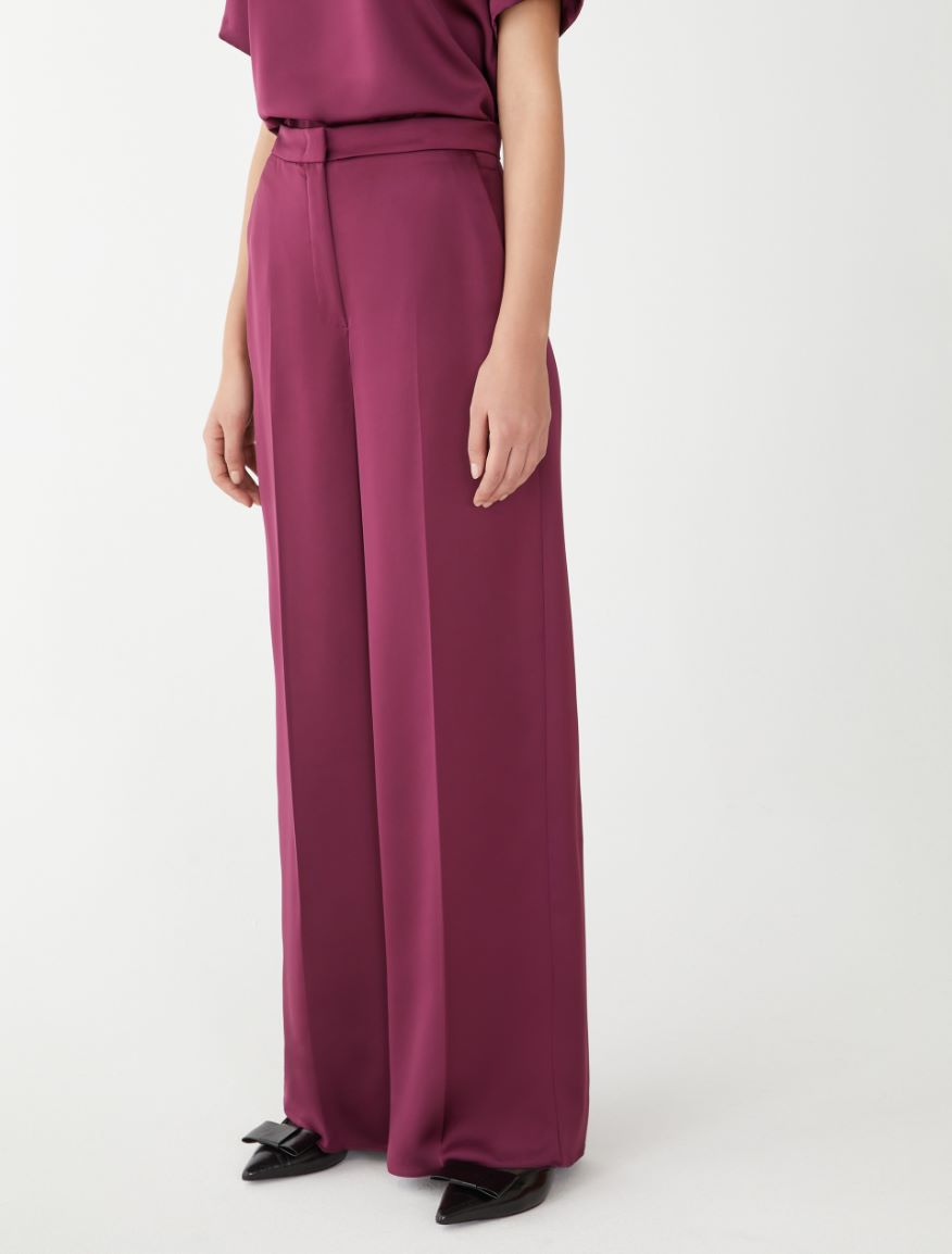 Wide-leg trousers - BORDEAUX - 4 - iBlues