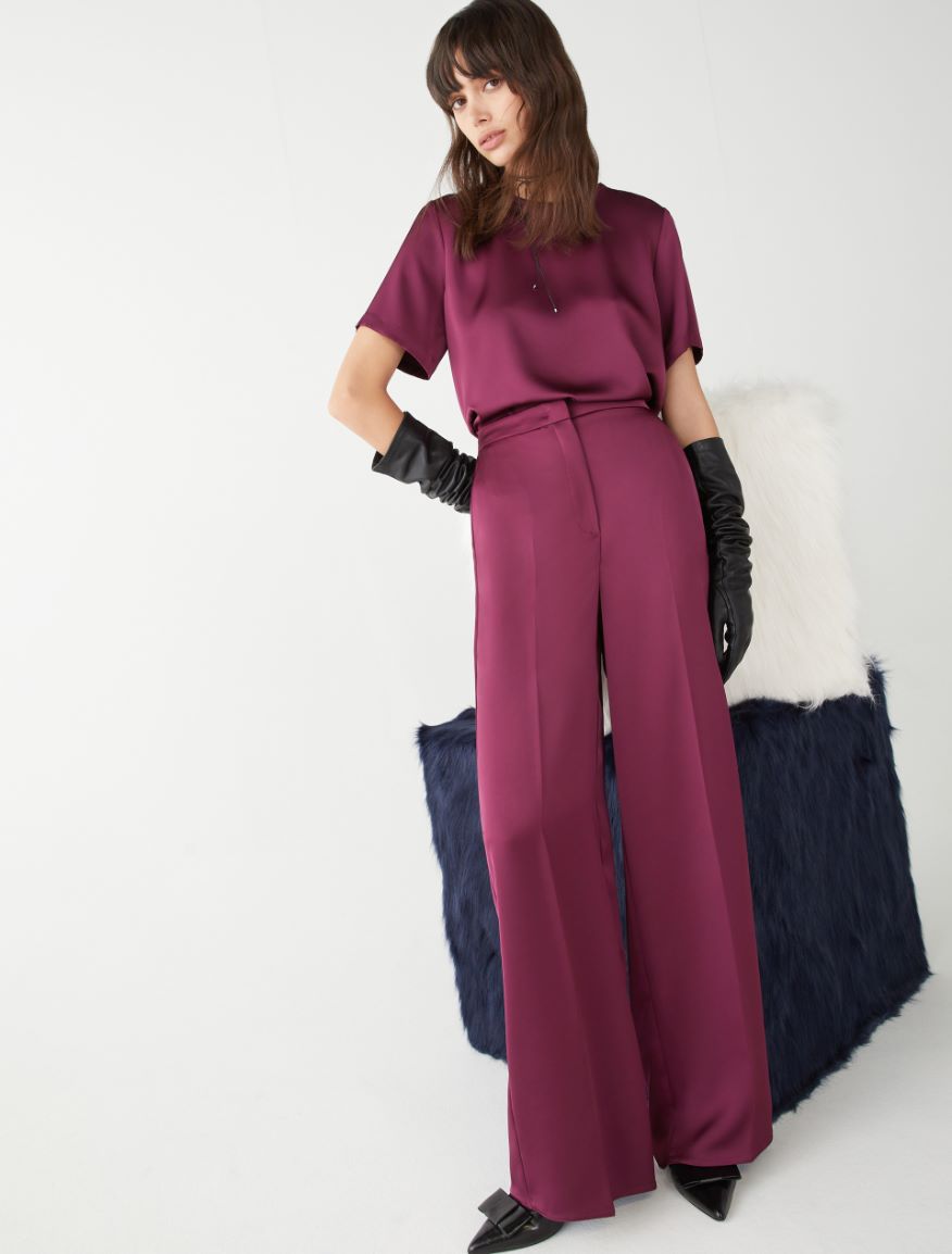 Wide-leg trousers - BORDEAUX - iBlues