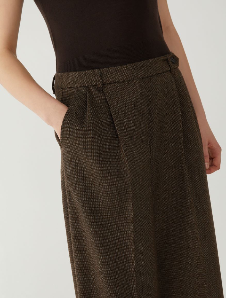 Wide-leg trousers - BROWN - 3 - iBlues