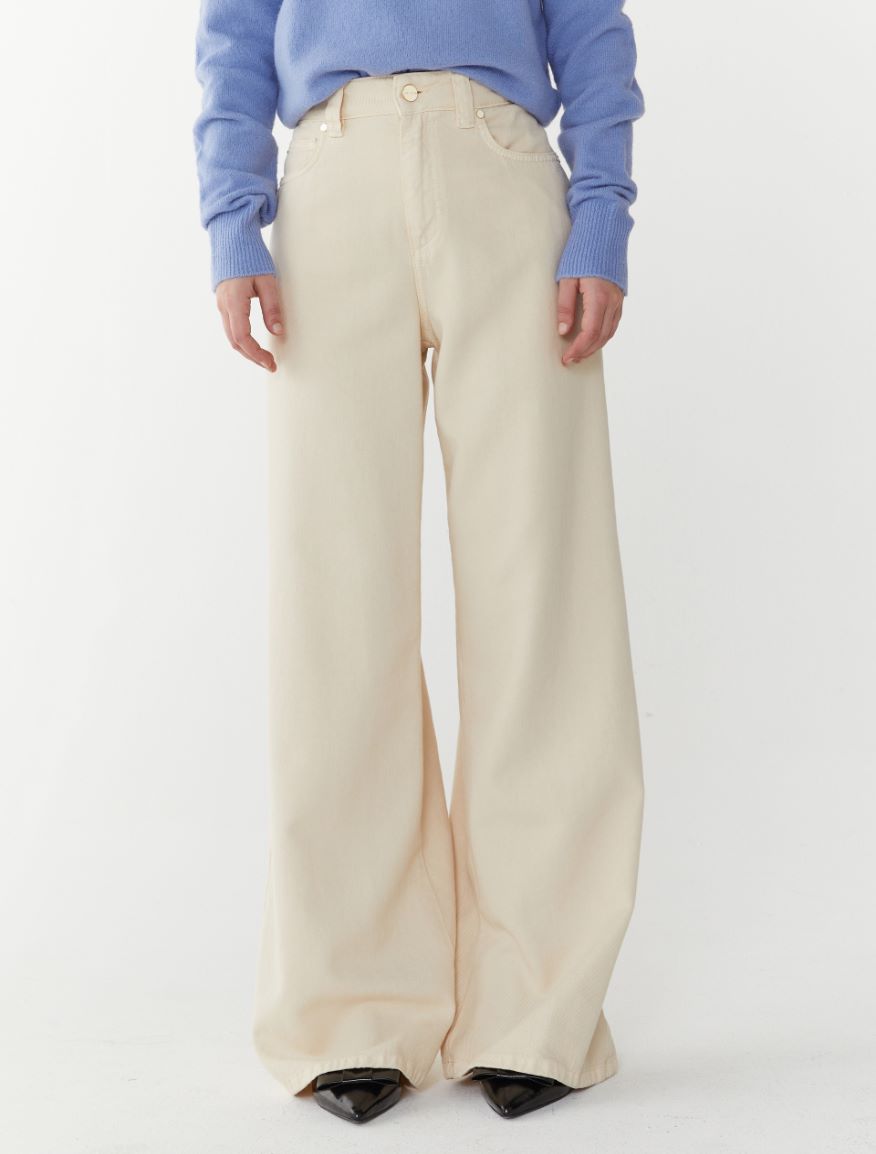 Wide-leg trousers - CREAM - 4 - iBlues