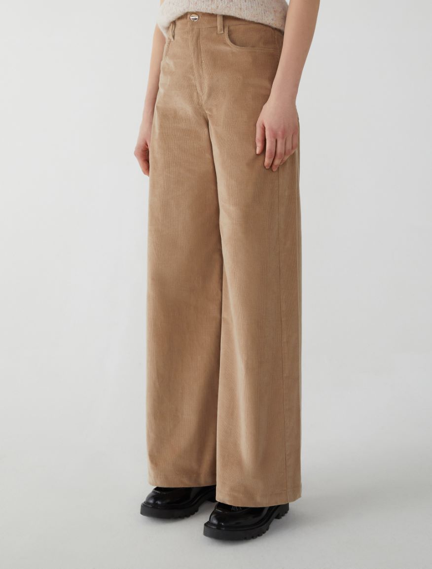 Wide-leg trousers - ECRU - 4 - iBlues