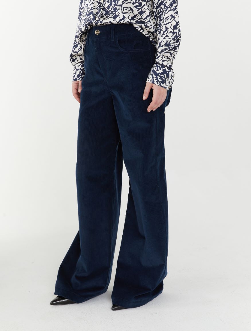 Wide-leg trousers - NAVY - 4 - iBlues