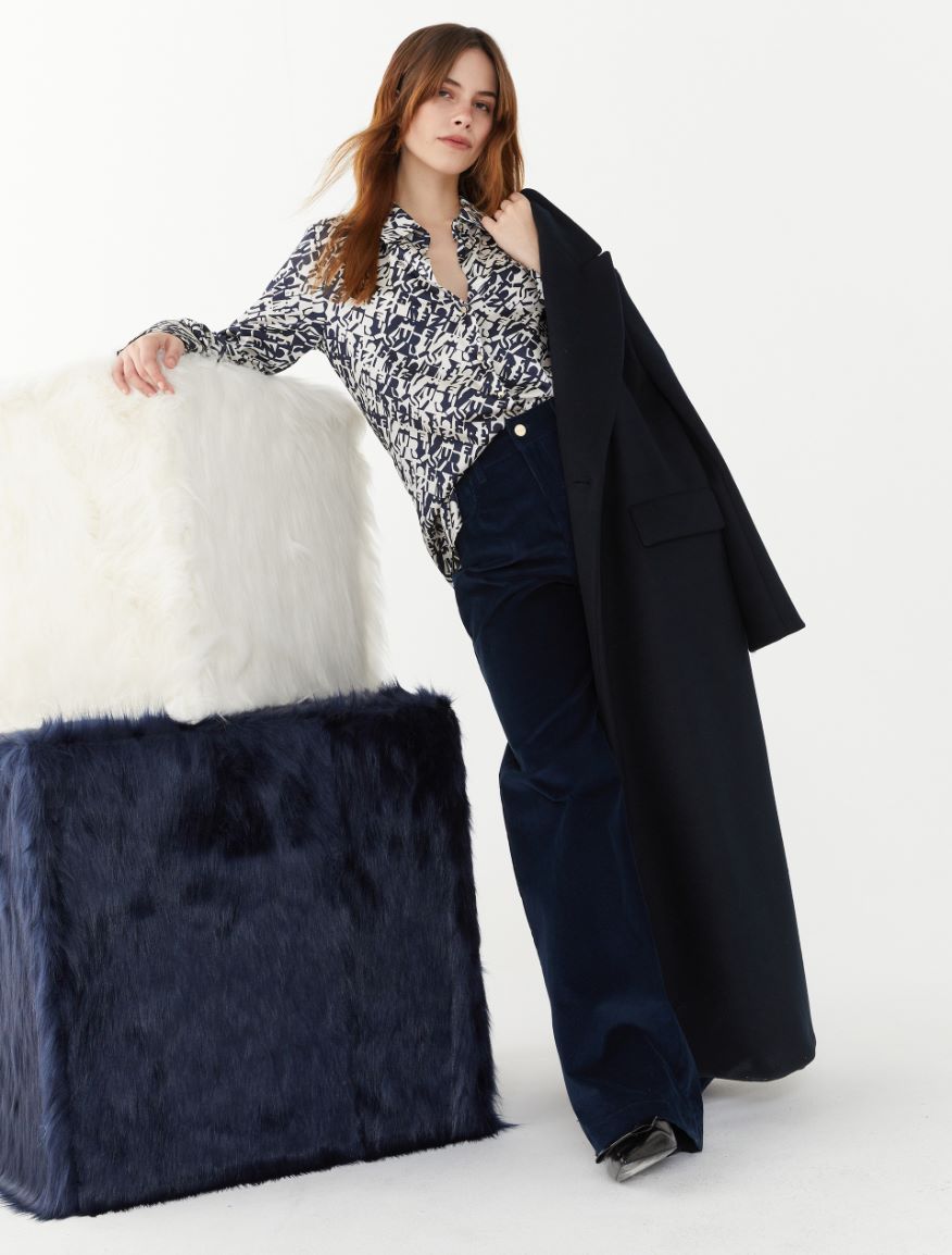 Wide-leg trousers - NAVY - iBlues