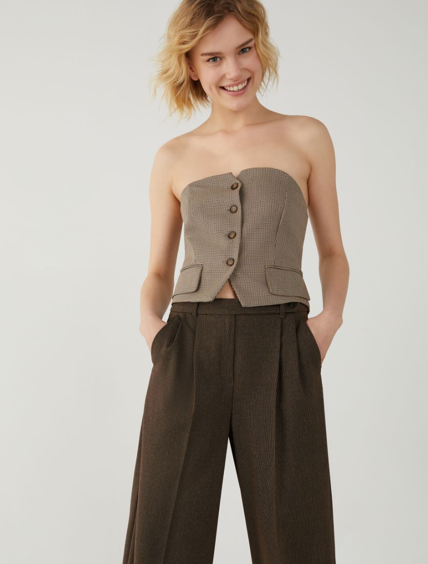 Slim-fit corset - CAMEL - iBlues