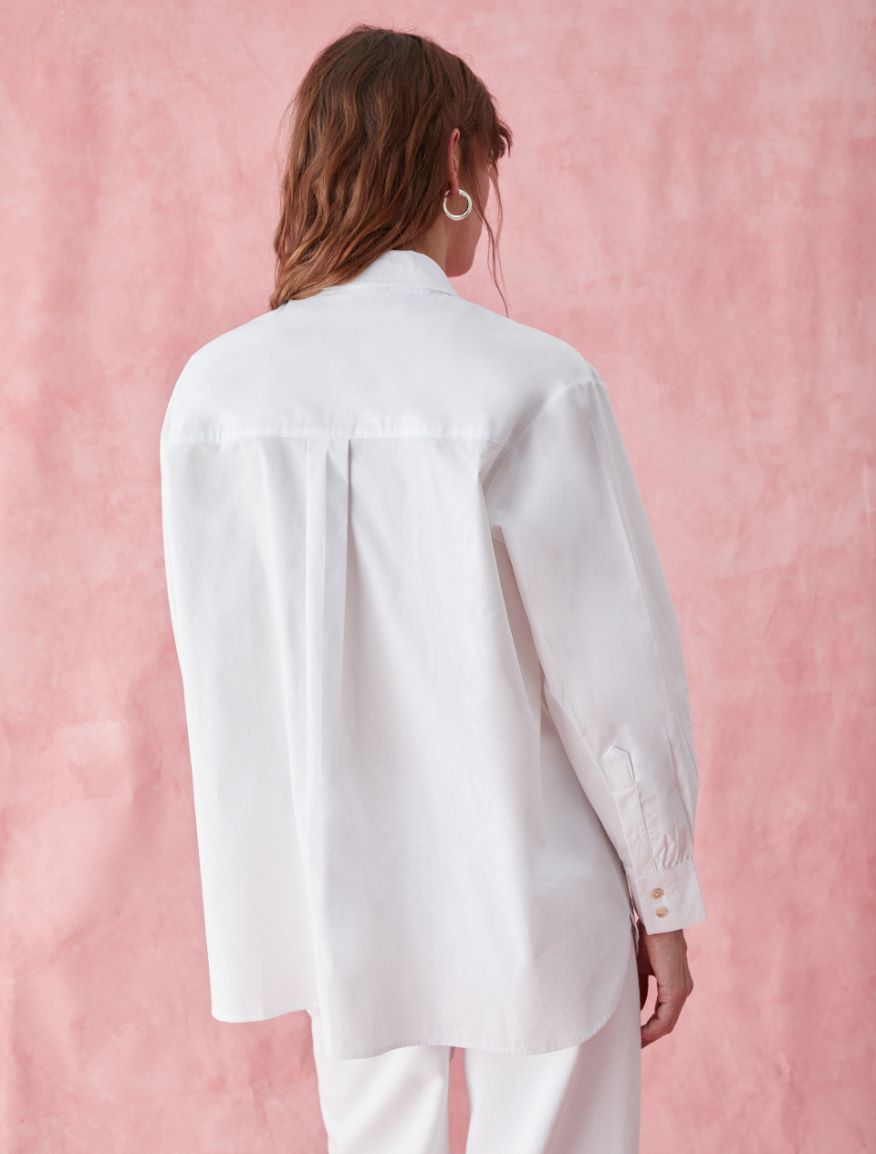 Oversized shirt - OPTICAL WHITE - 2 - iBlues