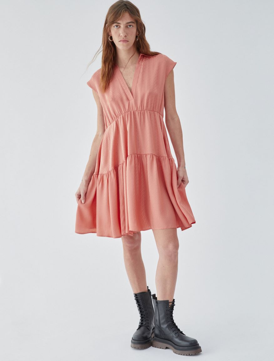 Flounce dress - APRICOT - 4 - iBlues