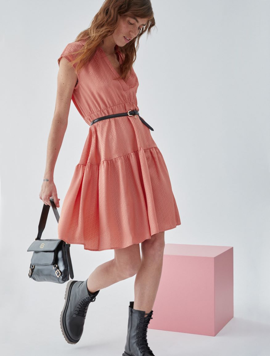 Flounce dress - APRICOT - iBlues