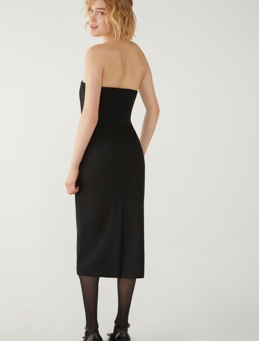 Semi-fitted dress - BLACK - 2 - iBlues