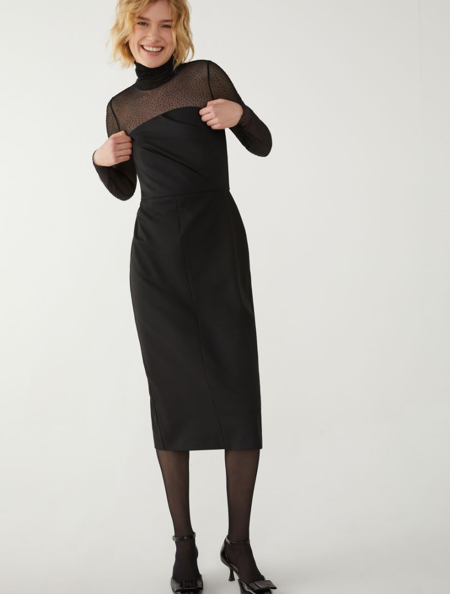 Semi-fitted dress - BLACK - iBlues