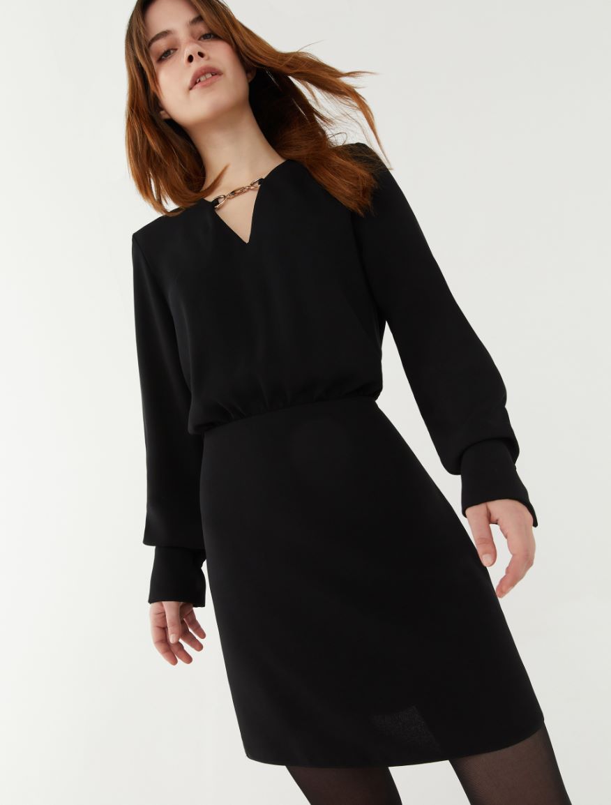 Relaxed-fit dress - BLACK - 4 - iBlues