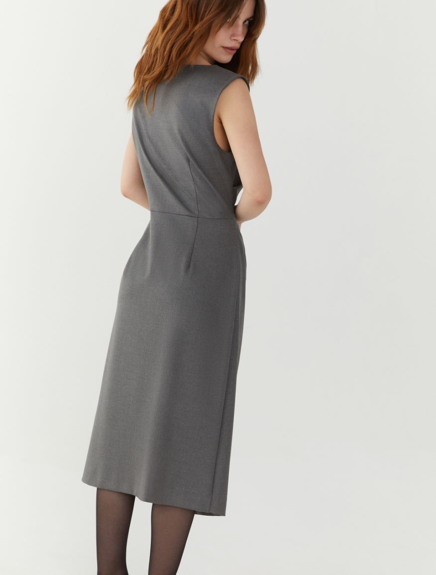 Semi-fitted dress - DARK GREY - 2 - iBlues