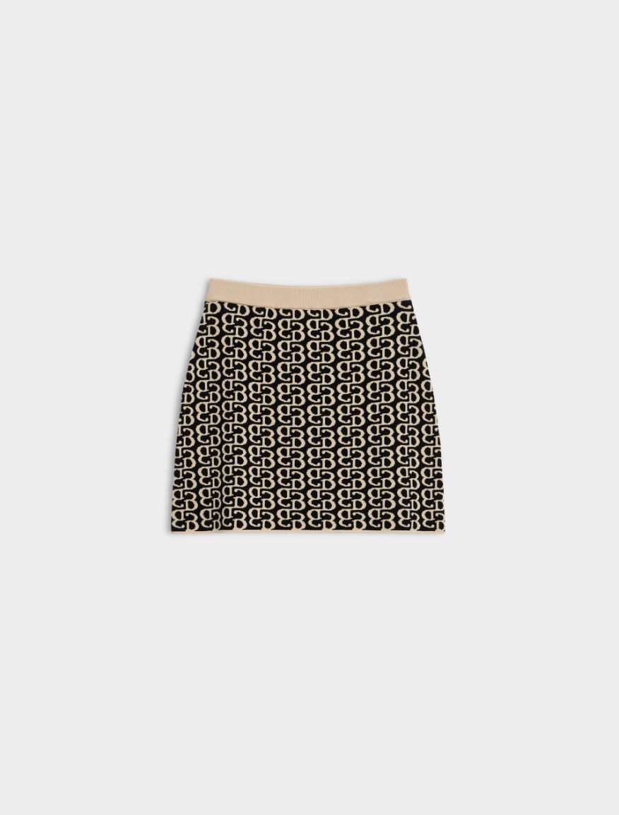 Jacquard mini skirt - BLACK - 5 - iBlues