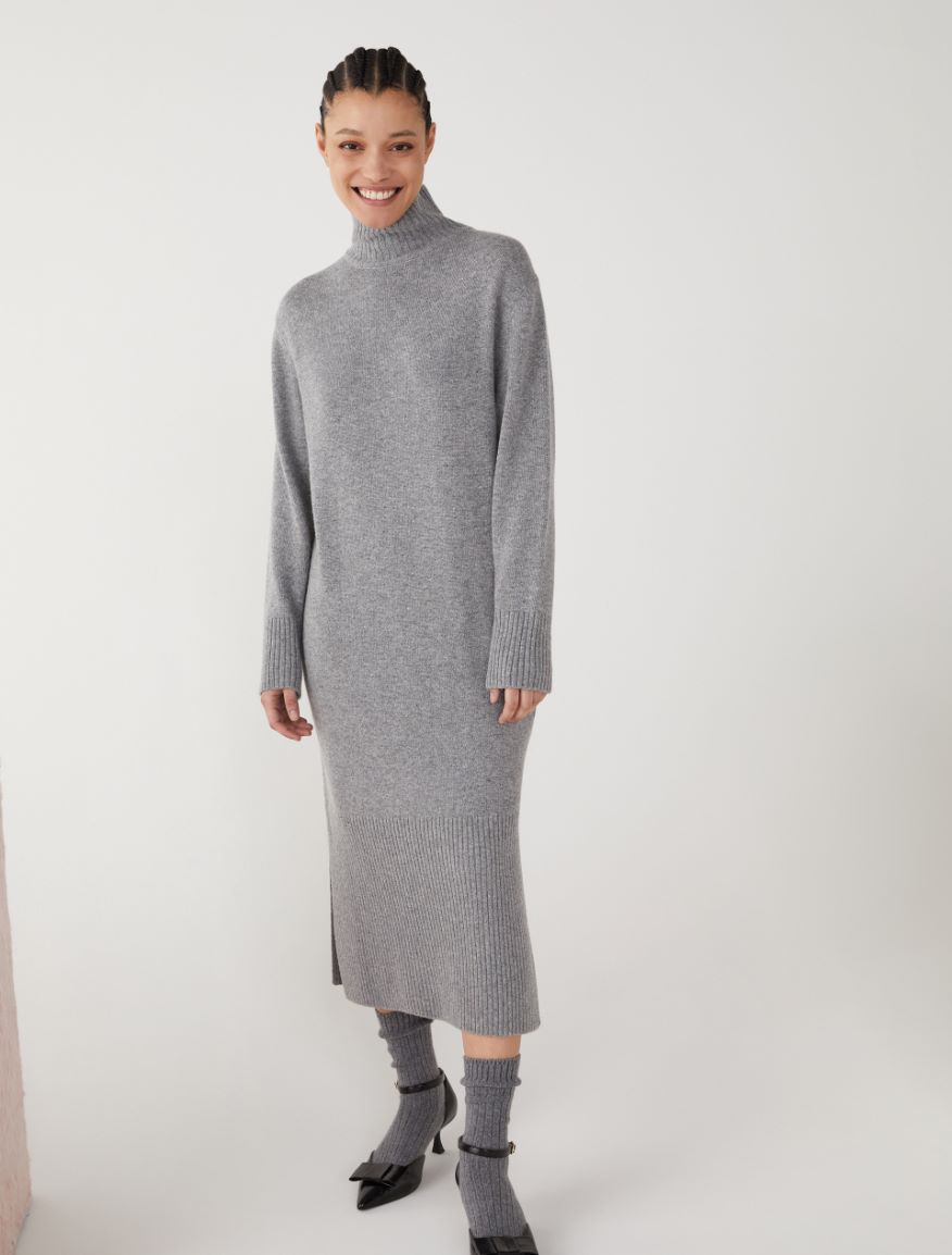 Knit dress - LIGHT GREY - 4 - iBlues