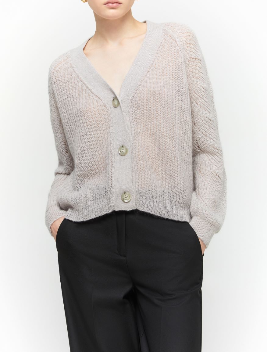 Relaxed-fit cardigan - BEIGE - 4 - iBlues