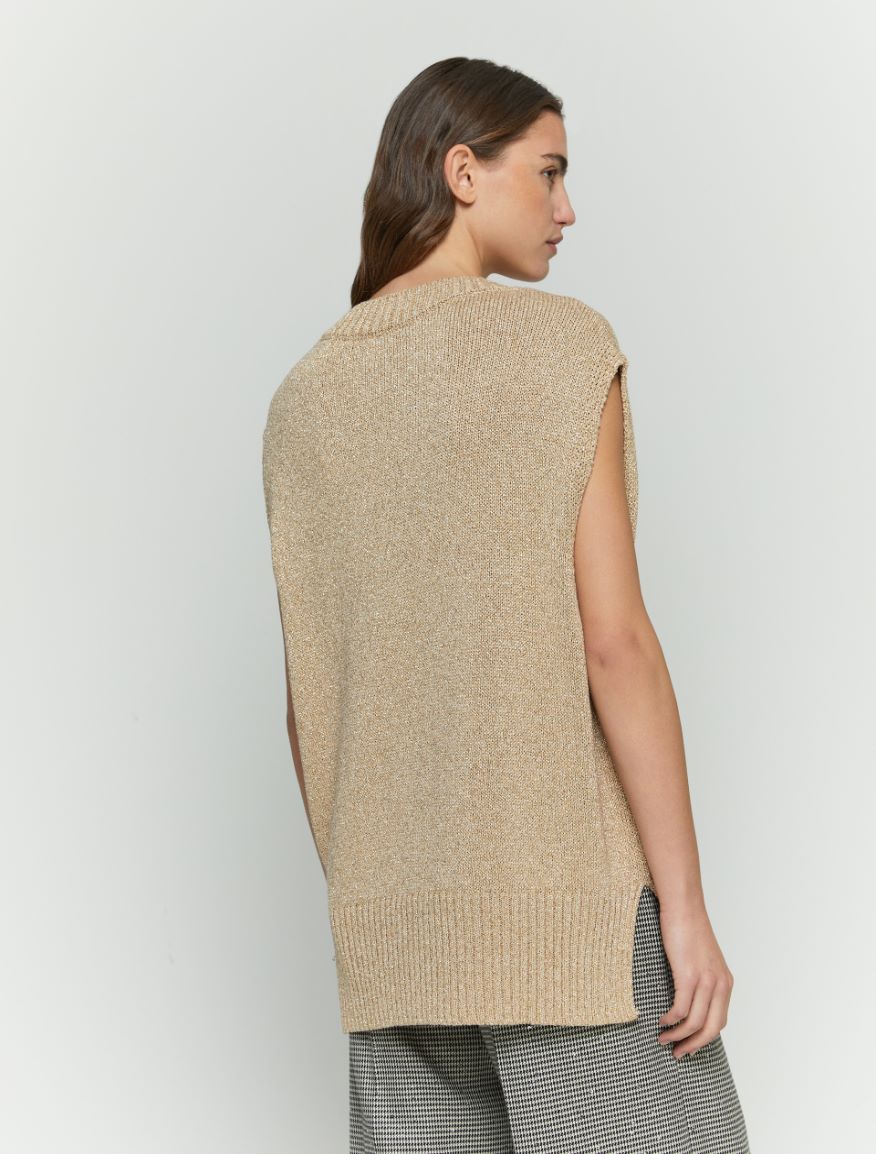 Knitted waistcoat - Gold - 2 - iBlues