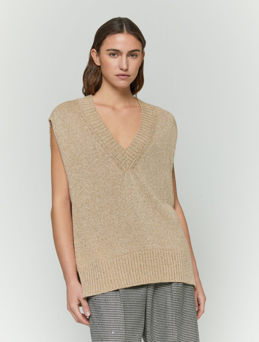 Knitted waistcoat - Gold - 4 - iBlues