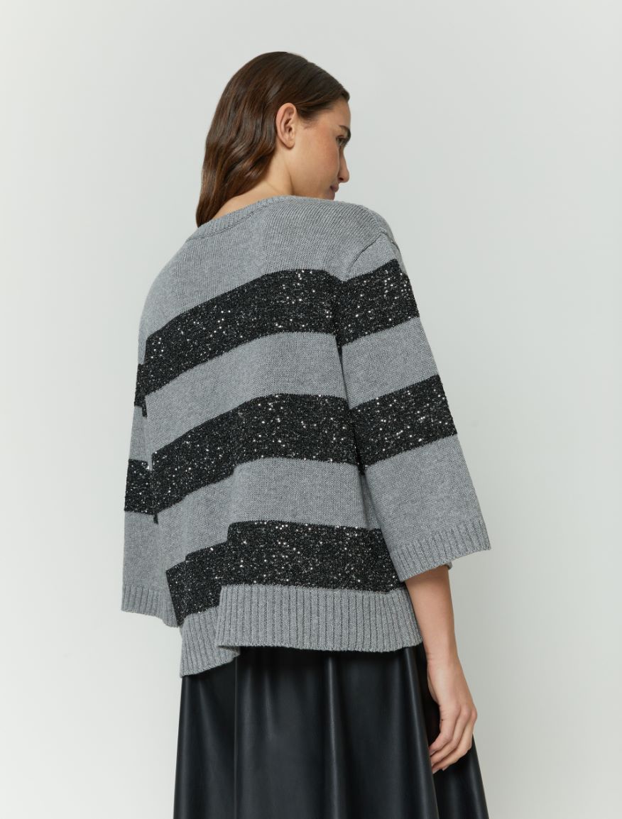 Sequinned jumper - Dark grey - 2 - iBlues