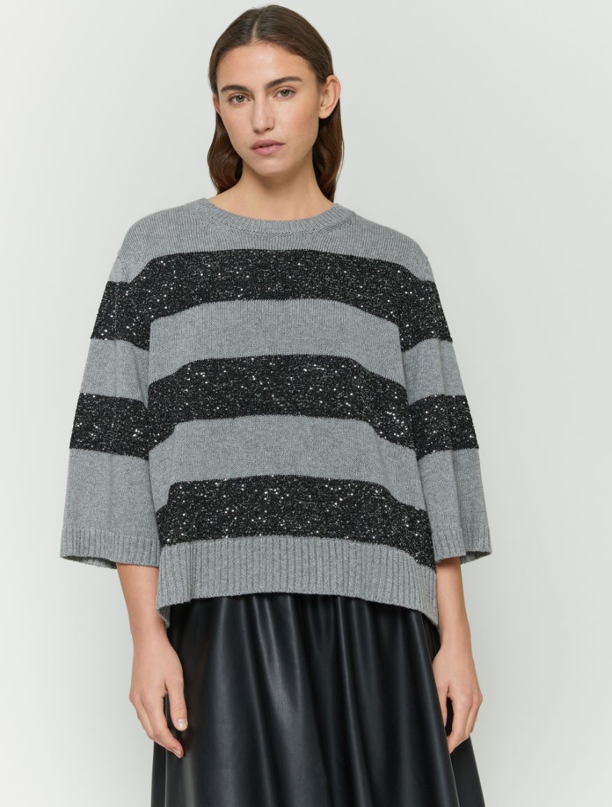 Sequinned jumper - Dark grey - 4 - iBlues