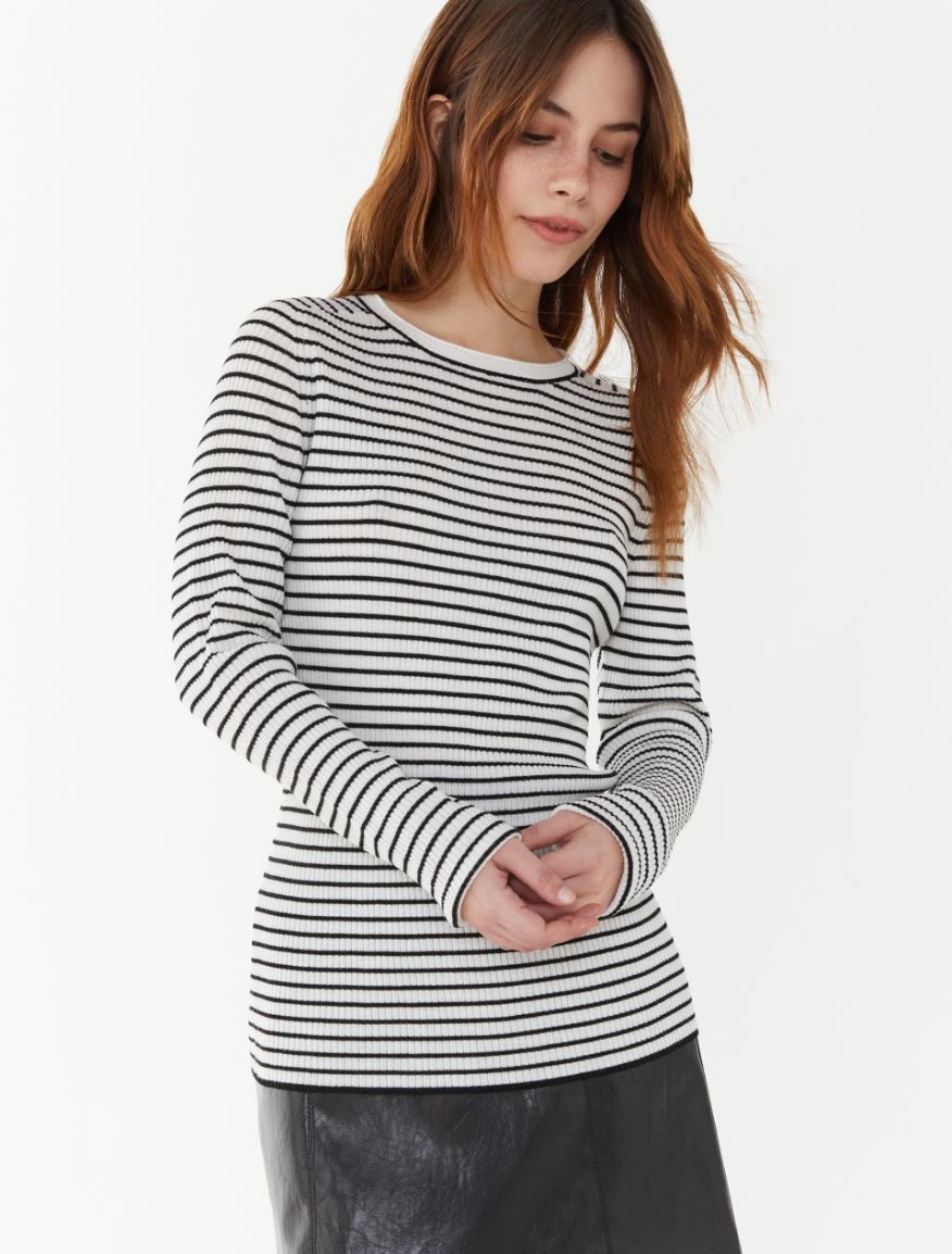 Semi-fitted sweater - WHITE - 4 - iBlues