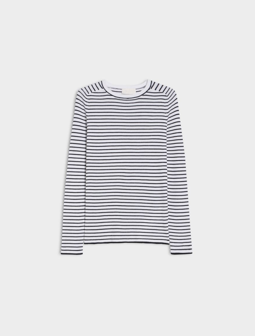 Semi-fitted sweater - WHITE - 5 - iBlues