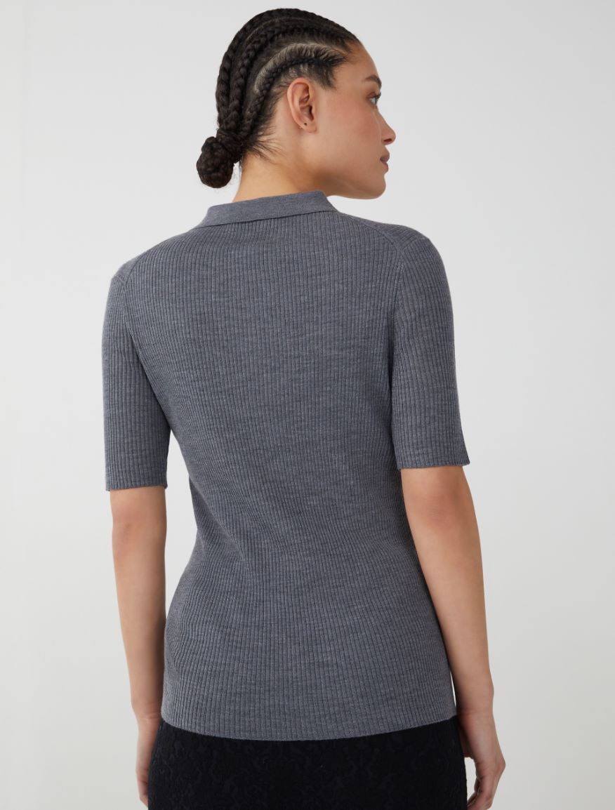 Semi-fitted sweater - MELANGE GREY - 2 - iBlues