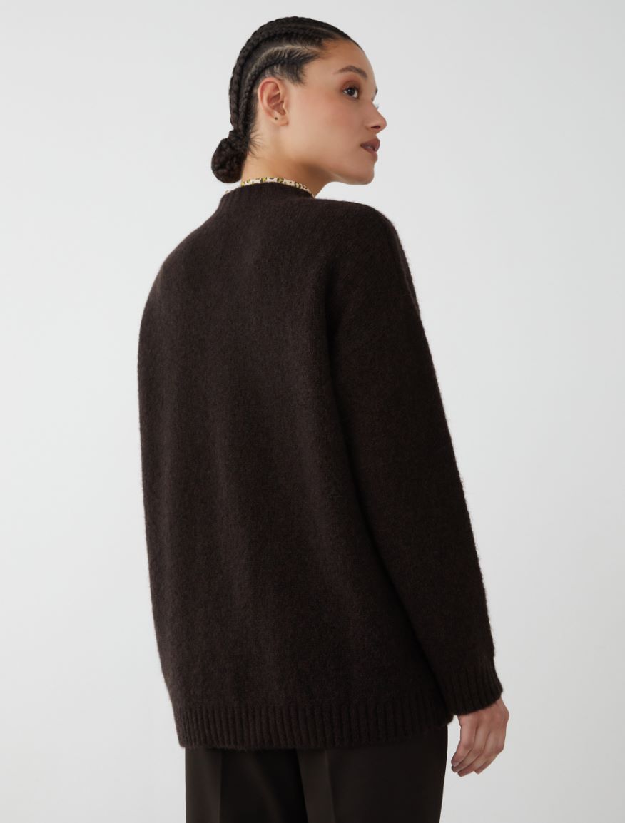 Relaxed-fit sweater - DARK BOWN - 2 - iBlues