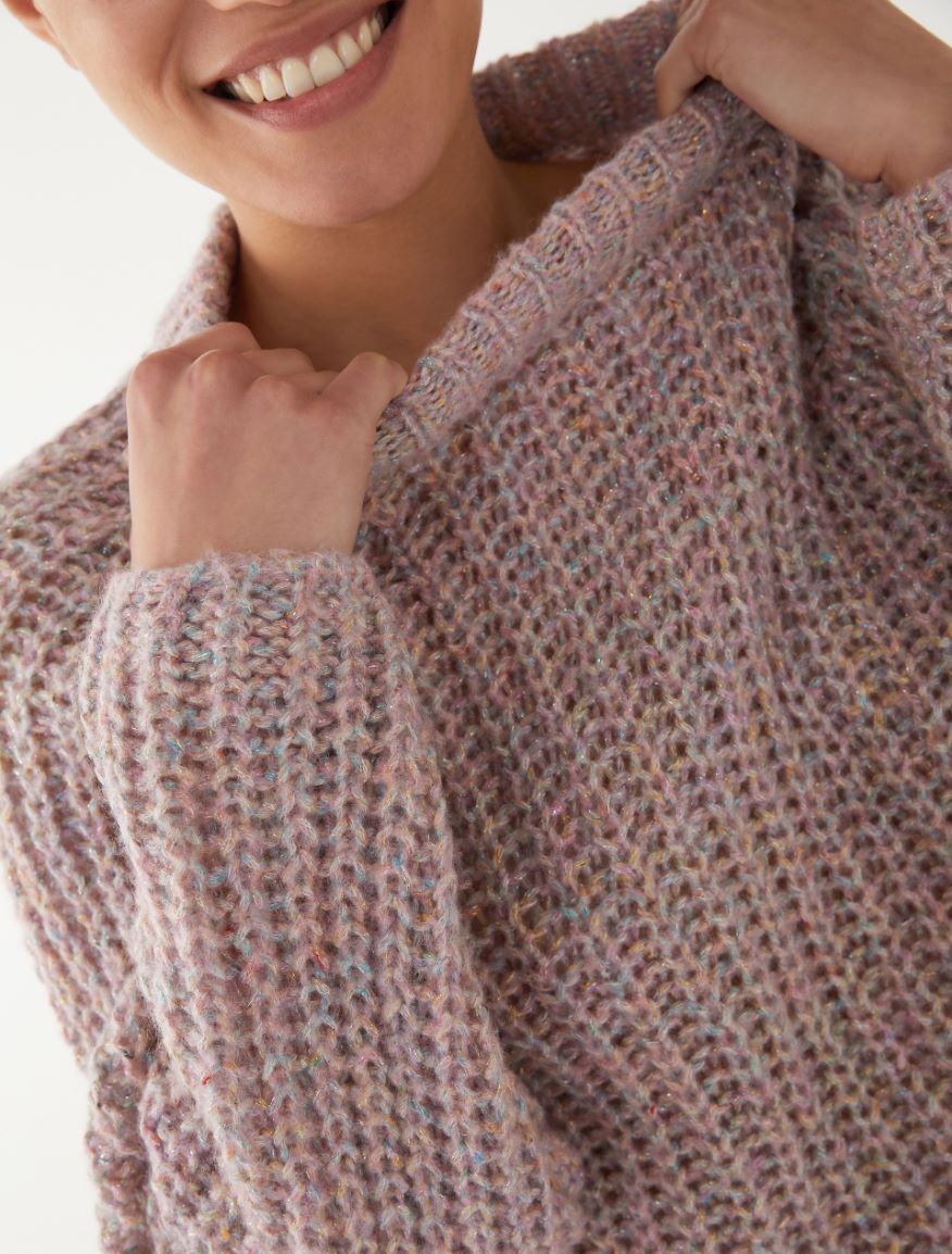 Relaxed-fit sweater - PINK - 3 - iBlues