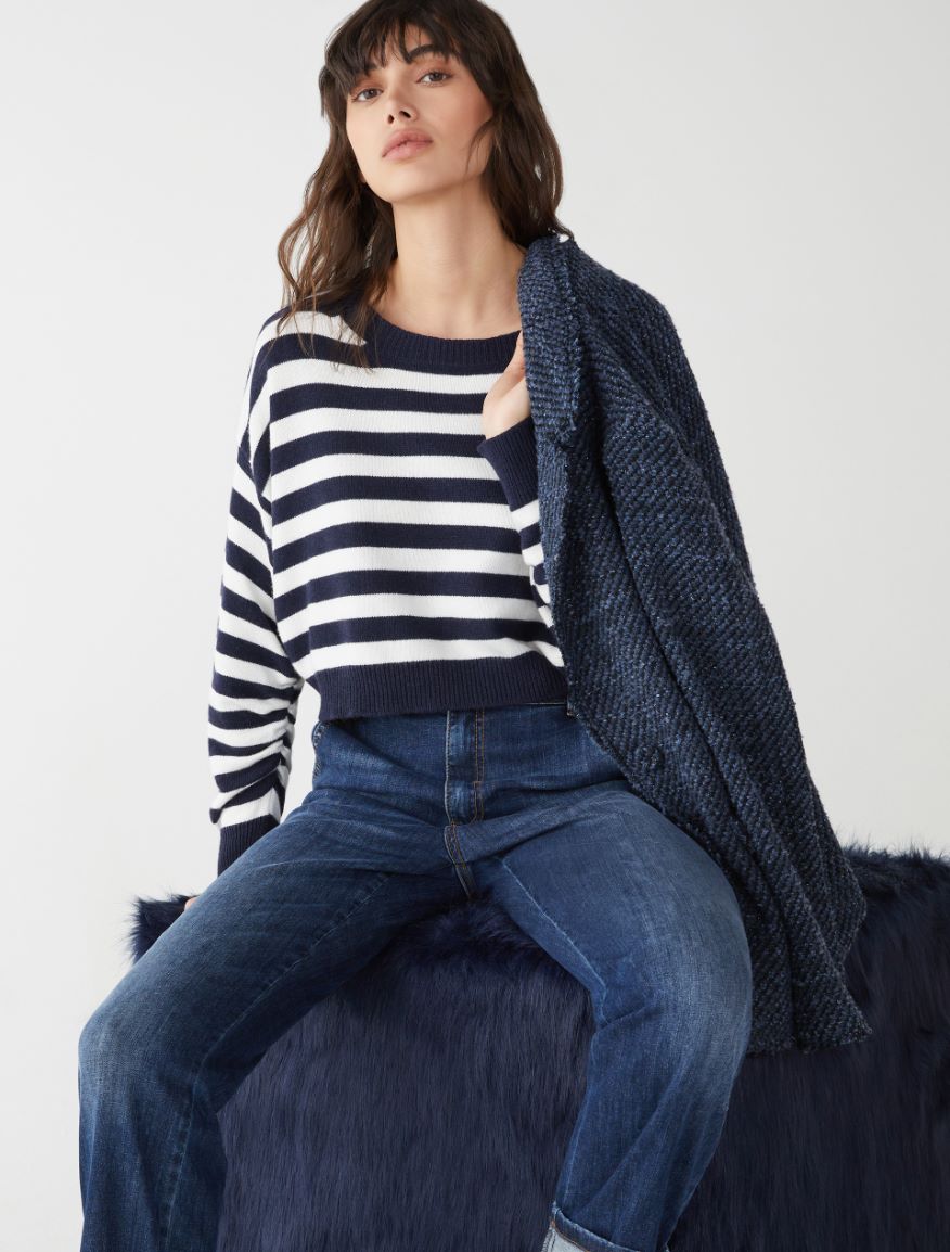 Cashmere-blend sweater - NAVY - 3 - iBlues