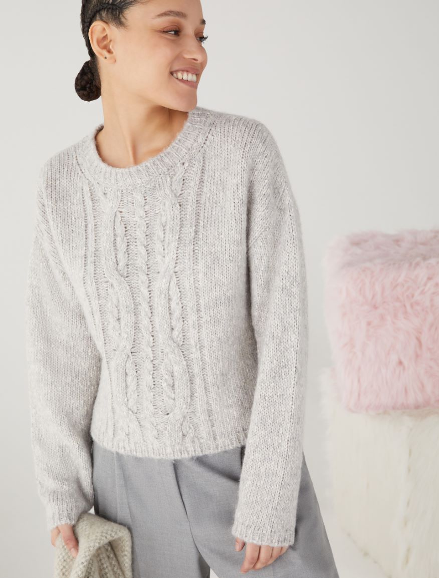 Cropped sweater - GREY - iBlues