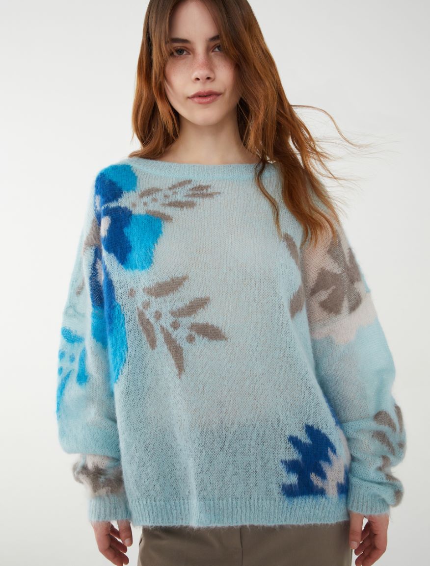 Relaxed-fit sweater - TURQUOISE - 4 - iBlues