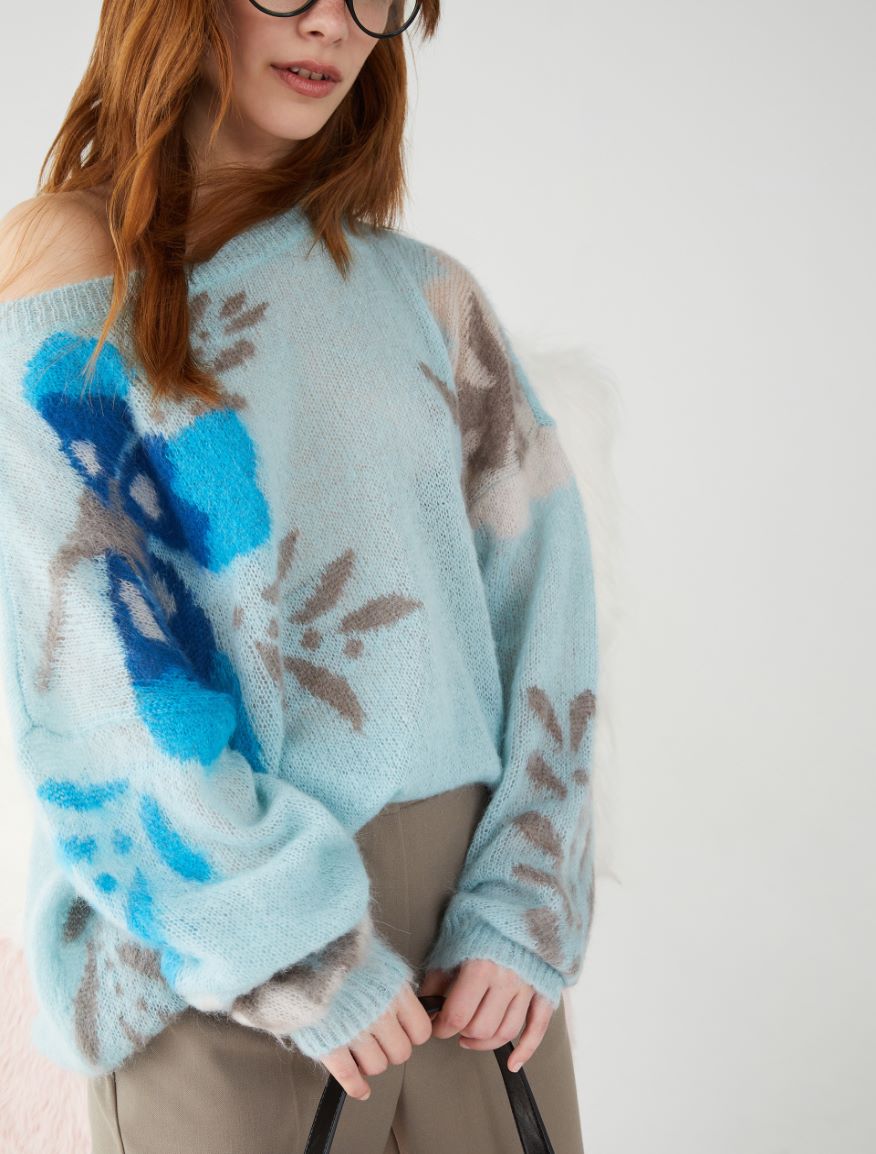 Relaxed-fit sweater - TURQUOISE - iBlues