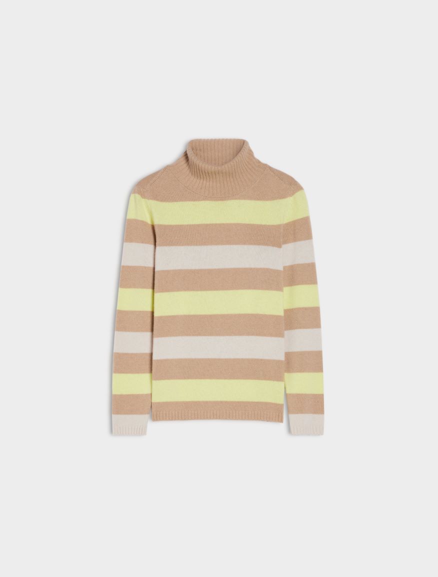 Semi-fitted polo-neck sweater - CAMEL - 5 - iBlues