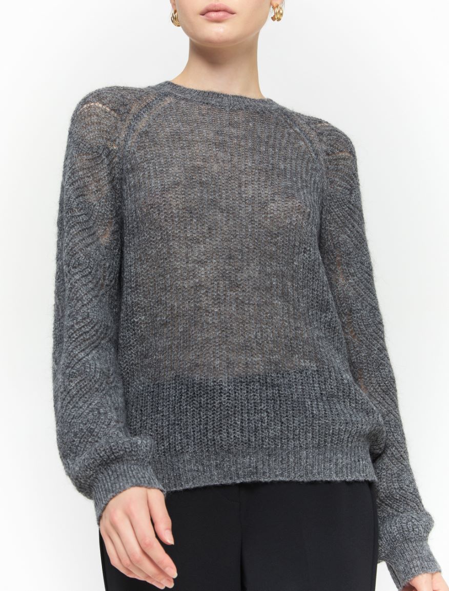 Relaxed-fit sweater - MELANGE DARK GREY - 4 - iBlues