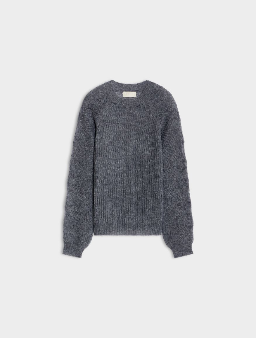 Relaxed-fit sweater - MELANGE DARK GREY - 5 - iBlues