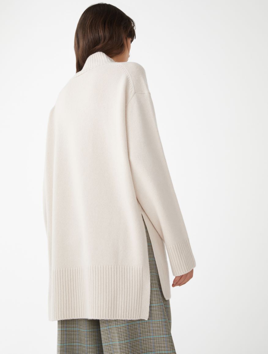 Mock polo-neck sweater - WOOL WHITE - 2 - iBlues