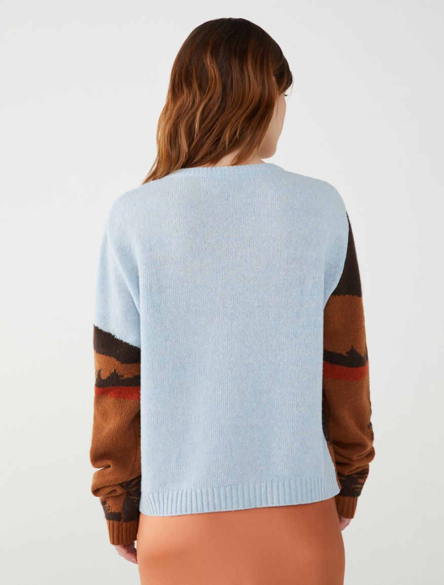 Semi-fitted sweater - LIGHT BLUE - 2 - iBlues